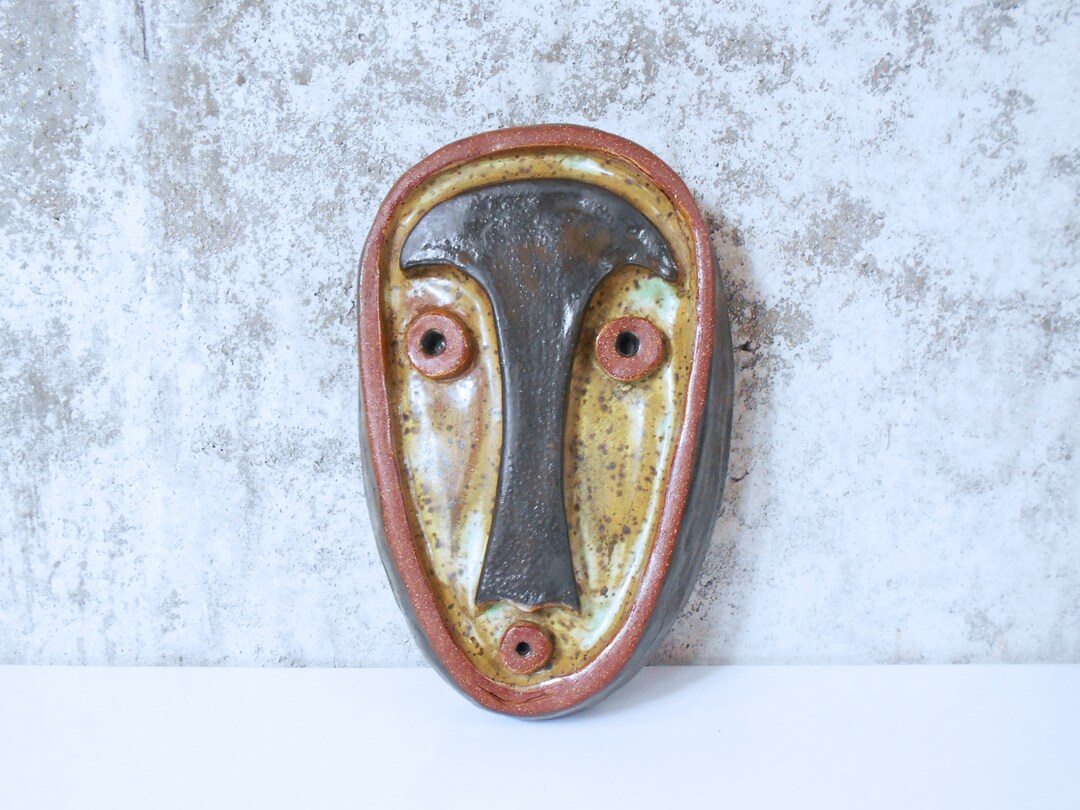 Tribal Ceramic / Clay Mask Face Sculpture Etsy