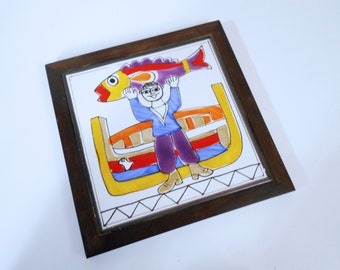 Italian Tile Framed Fisherman Trivet - La Musa Style, Desimone Style