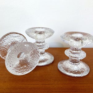 Set of Three One-Ring Festivo Candle Holders / Candlesticks Designed by Timo Sarpaneva for Iittala, Finland