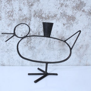 Oiseau de fer / bougeoir de canard de style scandinave image 2