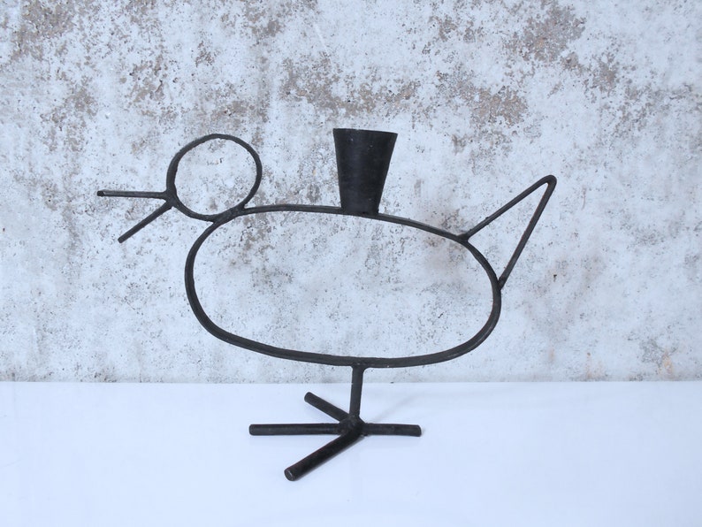 Oiseau de fer / bougeoir de canard de style scandinave image 2