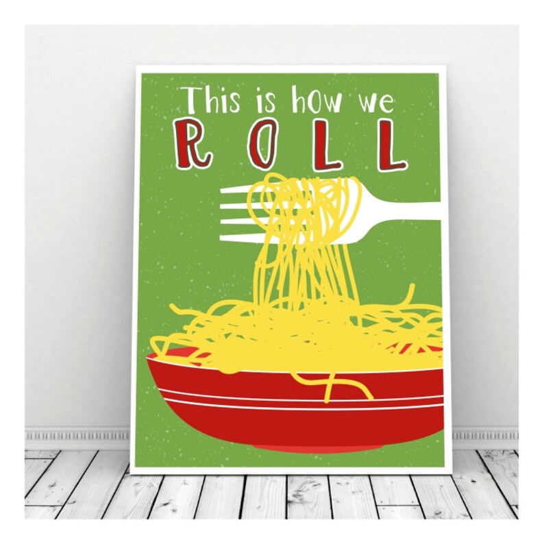 Pasta Art Pasta Puns Food Puns Spaghetti Print This is How Etsy