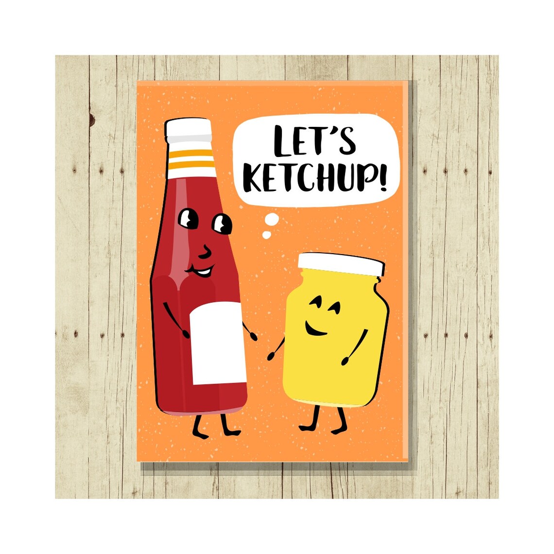 Let's Ketchup Funny Magent Catsup Mustard Hostess Etsy