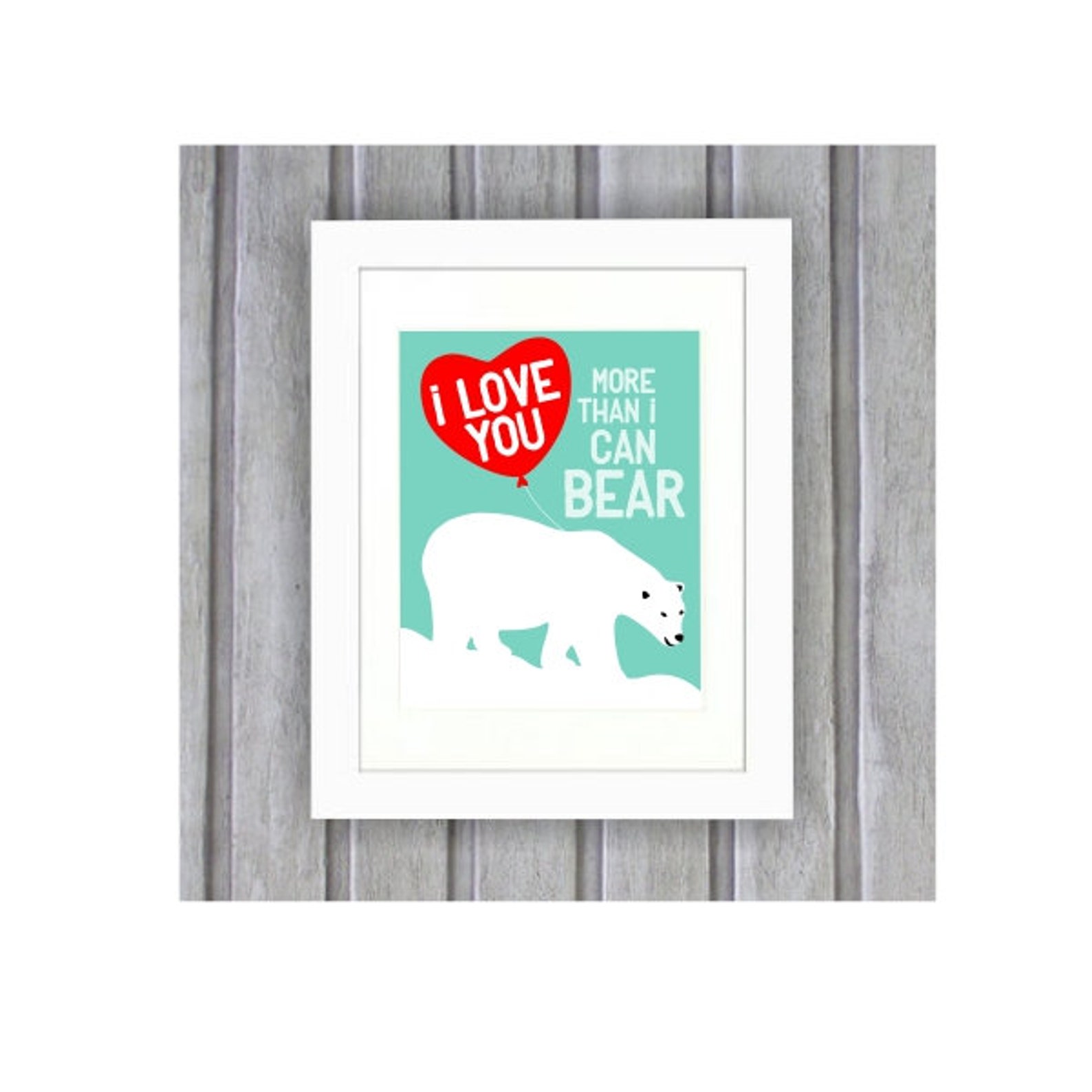 I Love You More Than I Can Bear Polar Bear Nursery I Love | Etsy