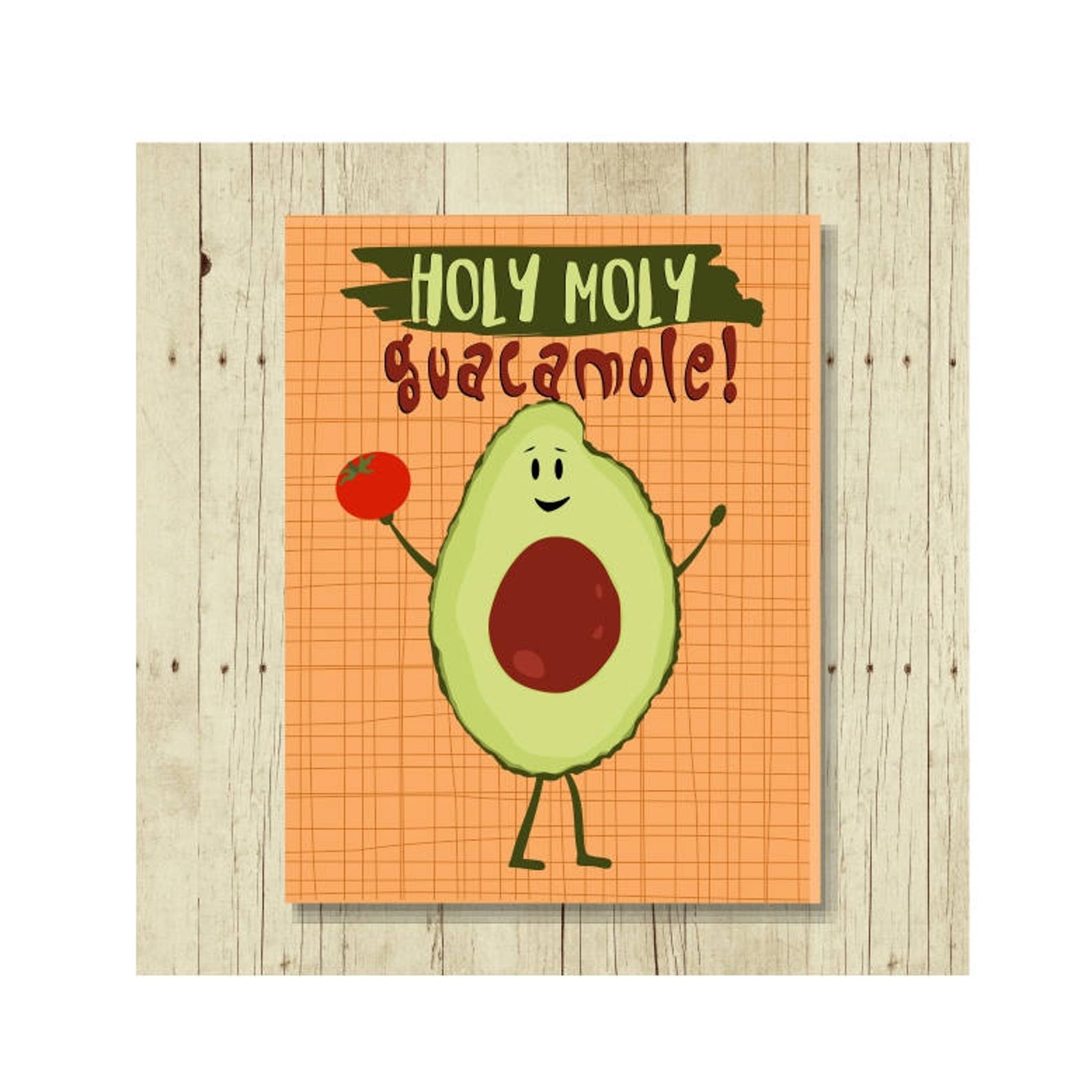 Holy Moly Guacamole Food Puns Food Funny Fridge Etsy