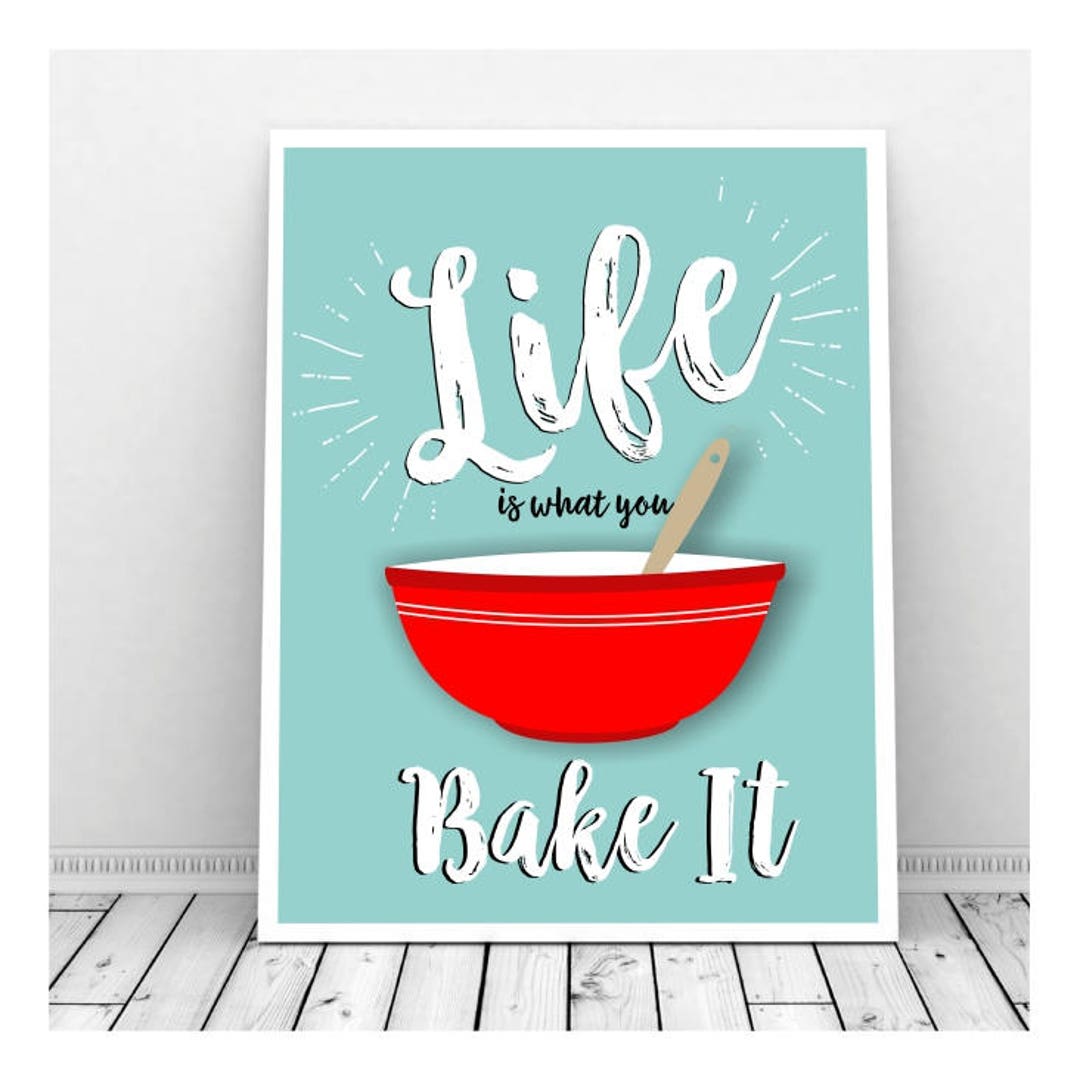 Baking Puns Baking Wall Art Funny Kitchen Art Baking Art Etsy
