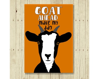 Beware Crazy Goat Lady Fridge Magnet Funny Animal 