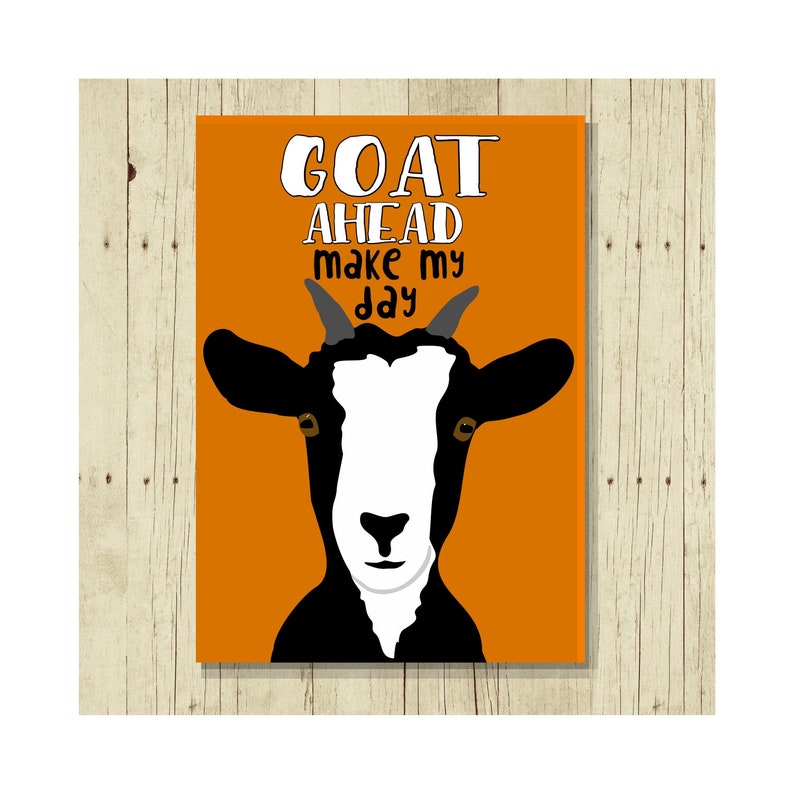 Goat Gifts Goats Art Pun Gift Funny Fridge Animal Etsy