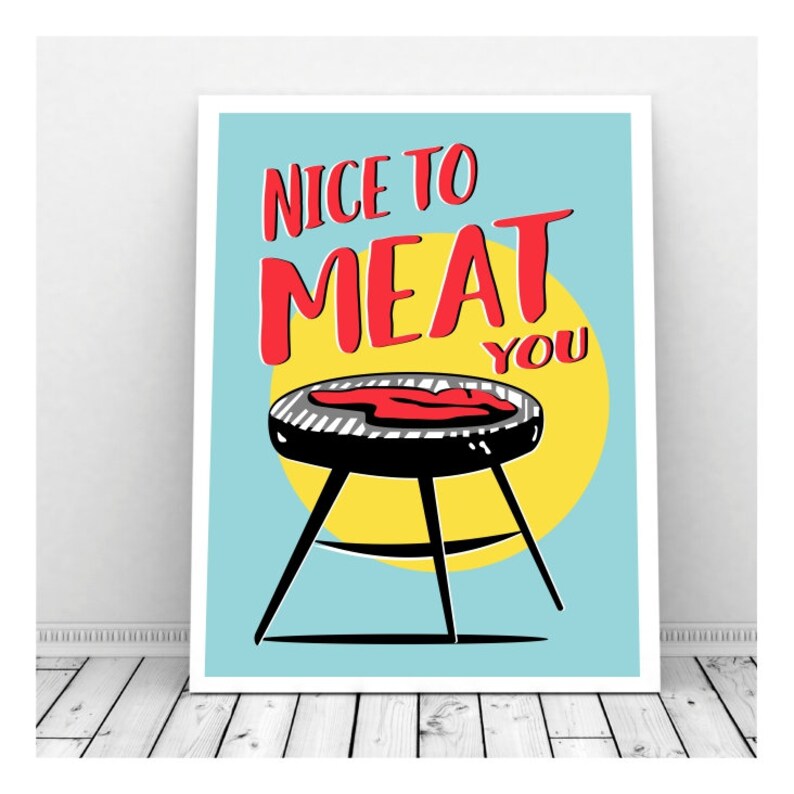 Food Pun Summer Wall Art BBQ Sign Barbecue Decorations | Etsy