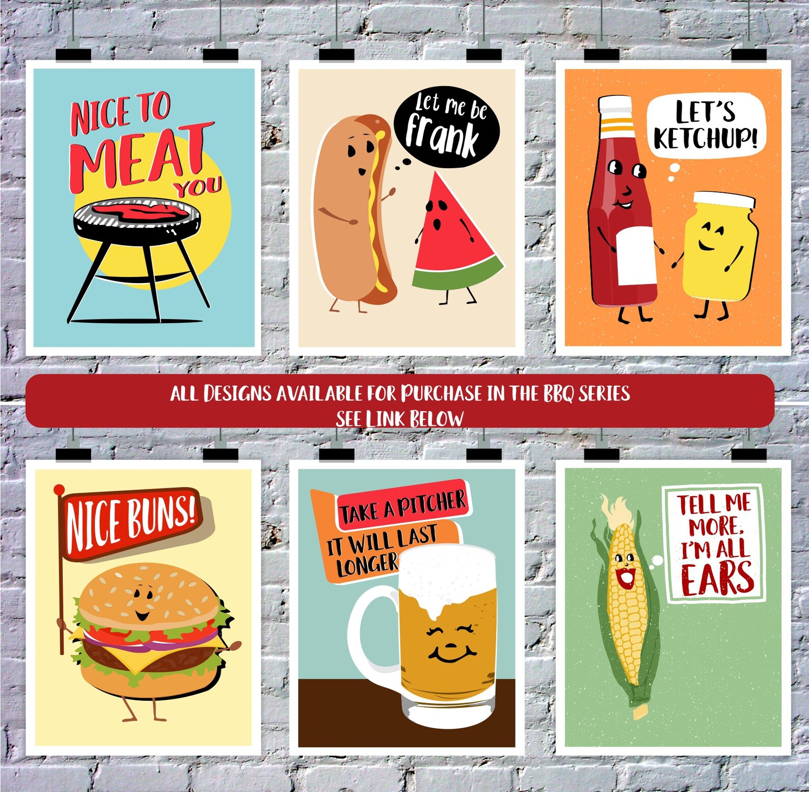 BBQ Printable Party Decorations Funny Pun Art Barbecue - Etsy
