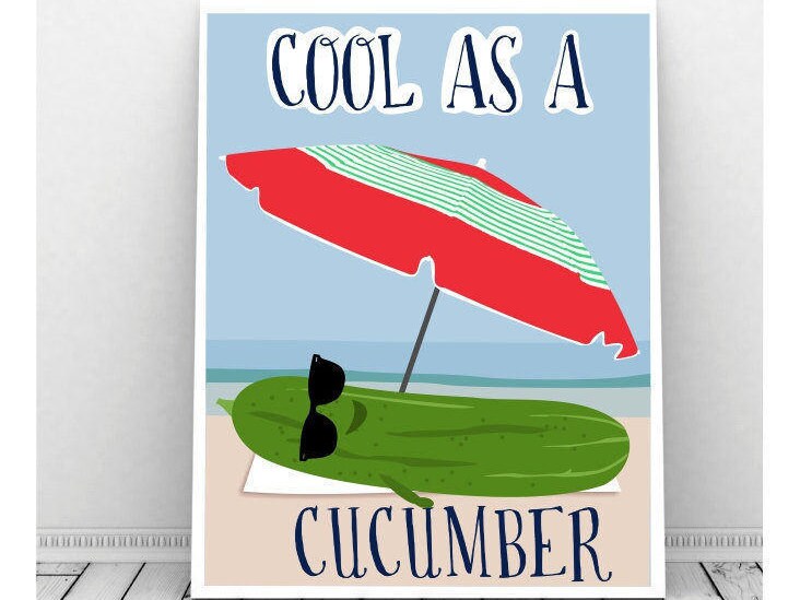 Cool As A Cucumber Instant Digital Download Beach Decor Etsy