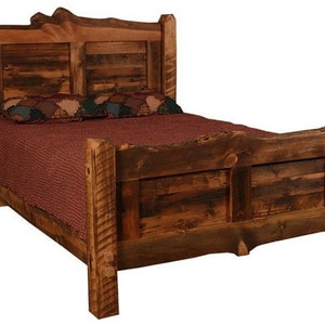 Handmade Bed | Rustic Headboard and Footboard | Barn Wood Furniture | Weathered Timber Wilderness Bed