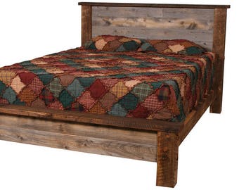 Platform Bed | Rustic Platform Bed | Low Bed Frames | Barn Wood Bed | Barn Furniture | Handmade Rustic Bed