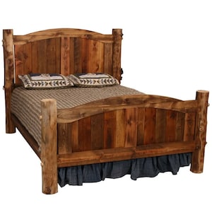 Reclaimed wood Bed | Arched Rustic Bed | Aspen and Barnwood Bed | Cabin Bedroom Furniture | Rustic Furniture | Handmade Furniture