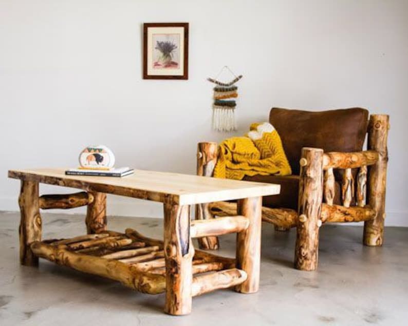 Aspen Living Room Chair Aspen Wood Furniture Log Home Furniture Log Cabin Furniture Handmade Furniture image 2
