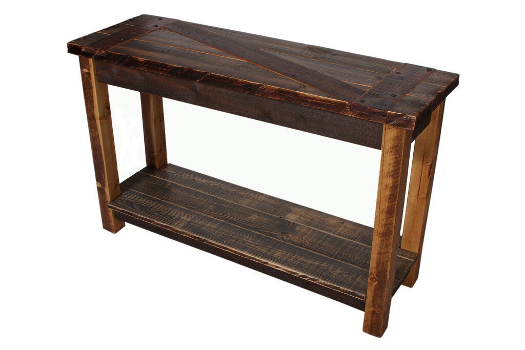 Natural Barn Wood Barn Door Sofa Table Etsy