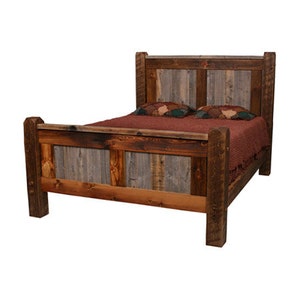 Reclaimed Wood Bed | Rustic Bed | Handmade Bed | Handmade Furniture / natural wood bed