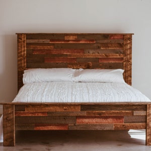 Reclaimed Wood Platform Bed | Low Profile Bed | Reclaimed Barnwood Bed | Reclaimed Bedroom Furniture | Handmade Furniture