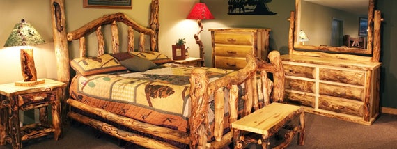 Aspen Log Wild Grizzly Bed Log Bed Log Furniture Log Cabin Etsy