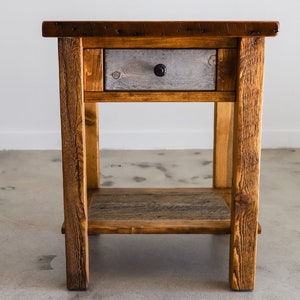 Barnwood 1 Drawer Nightstand | Solid Wood Nightstand | Reclaimed Nightstand | Barn Wood Nightstand | Handmade furniture