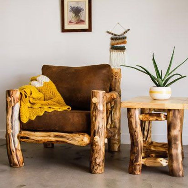 Aspen Living Room Chair | Aspen Wood Furniture | Log Home Furniture | Log Cabin Furniture | Handmade Furniture