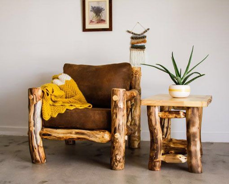 Aspen Living Room Chair Aspen Wood Furniture Log Home Furniture Log Cabin Furniture Handmade Furniture image 1