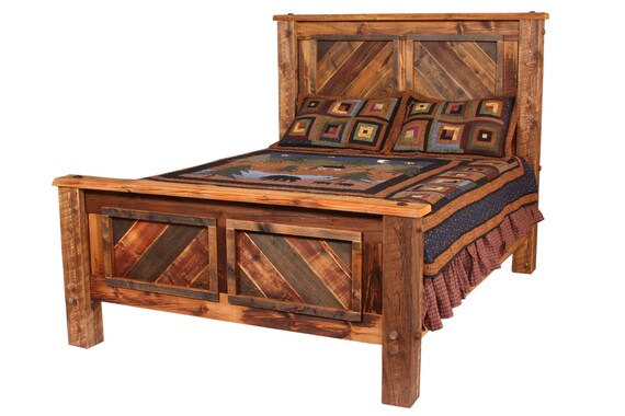 Reclaimed Wood Bed Multi Color Barnwood Buffalo Mountain Bed