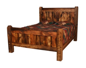 Barnwood Bed | Rustic Bed | Rustic Bedroom Furniture | Handmade Bed | Handmade Furniture / Reclaimed Bed