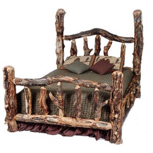 Aspen Log Bed Curvy Log Bed Handmade Log Bed Lodge Furniture Log Home Furniture Handmade Furniture image 2