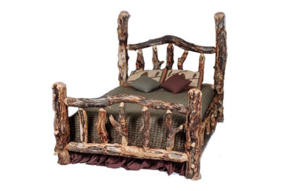 Aspen Log Bed Curvy Log Bed Handmade Log Bed Lodge Furniture Log
