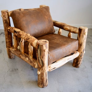 Aspen Living Room Chair Aspen Wood Furniture Log Home Furniture Log Cabin Furniture Handmade Furniture image 3