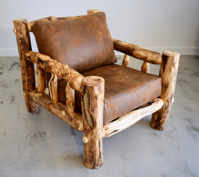 Aspen Living Room Chair Aspen Wood Furniture Log Home Furniture Log Cabin Furniture Handmade Furniture image 3