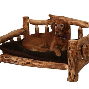 Dog Bed | Rustic Dog Bed | Wood Dog Bed | Log Dog Bed | Pet Furniture | Cabin Style Dog Bed