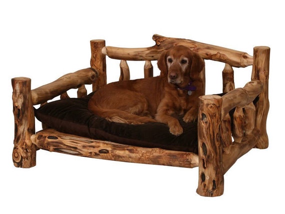 Rustic Dog Bed Wood Dog Bed Log Dog Bed Pet Furniture Log Etsy