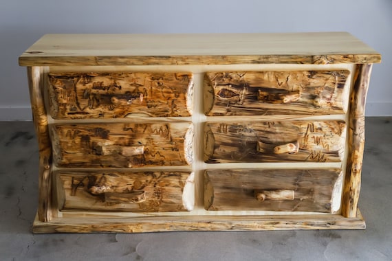 Log furniture dresser deals