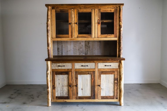Barnwood china cabinet deals