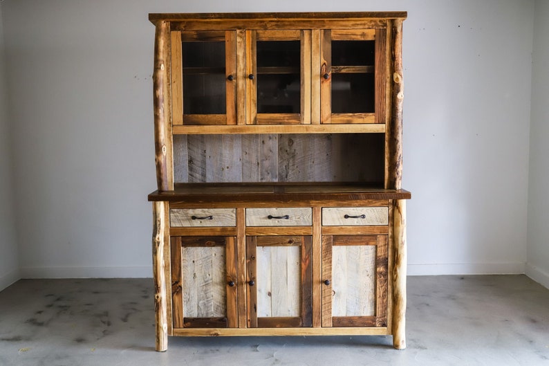 Barnwood Buffet and Hutch Entryway Furniture Reclaimed Entry Table Rustic Buffet Cabin Furniture Rustic Furniture image 1