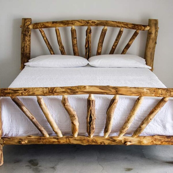 Aspen Log King Bed Etsy