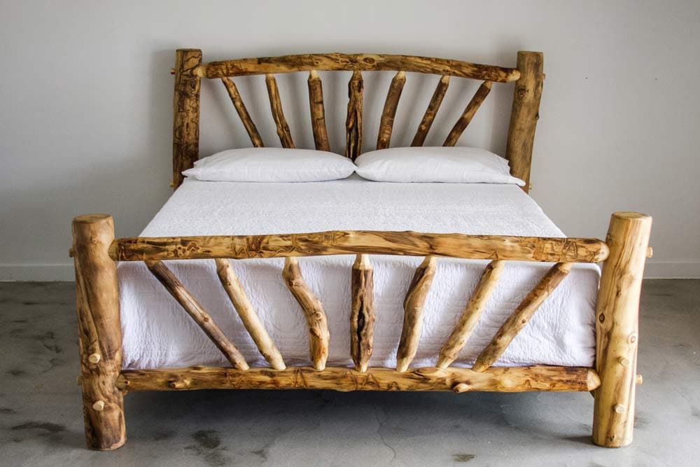 Aspen Log Bed Log Bed Handmade Log Bed Lodge Furniture Log Cabin