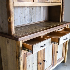 Barnwood Buffet and Hutch Entryway Furniture Reclaimed Entry Table Rustic Buffet Cabin Furniture Rustic Furniture image 5