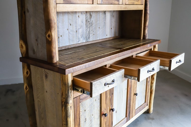 Barnwood Buffet and Hutch Entryway Furniture Reclaimed Entry Table Rustic Buffet Cabin Furniture Rustic Furniture image 5