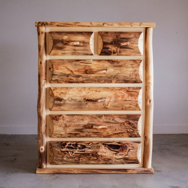 Aspen Log 6 Drawer  Chest | Log Cabin Furniture | Log Bedroom Furniture | Lodge Furniture | Bedroom Storage | Handmade Furniture