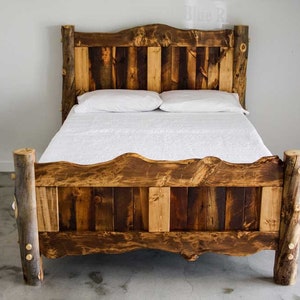 Live edge barnwood Bed | Live Edge Bed | Reclaimed Wood Bed | Solid Wood Bed | Rustic Bed | Barnwood Furniture | Handmade Furniture