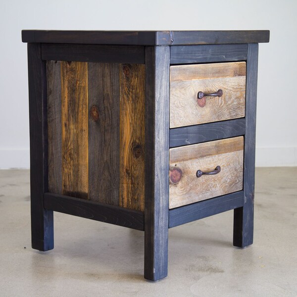 Reclaimed Wood Nightstand Etsy