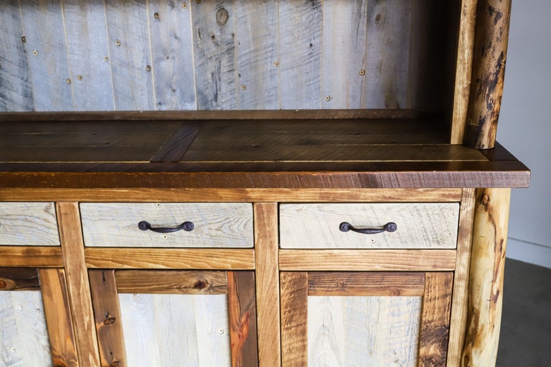 Barnwood Buffet and Hutch Entryway Furniture Reclaimed Entry Table Rustic Buffet Cabin Furniture Rustic Furniture image 3