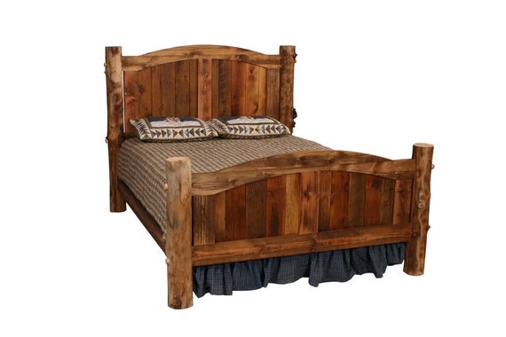 King size barnwood bed frame deals