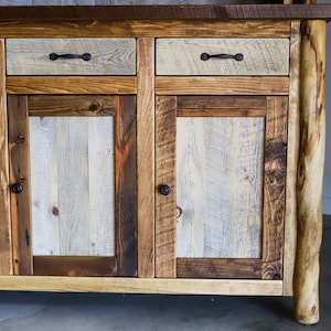 Barnwood Buffet and Hutch Entryway Furniture Reclaimed Entry Table Rustic Buffet Cabin Furniture Rustic Furniture image 4