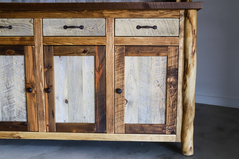 Barnwood Buffet and Hutch Entryway Furniture Reclaimed Entry Table Rustic Buffet Cabin Furniture Rustic Furniture image 4