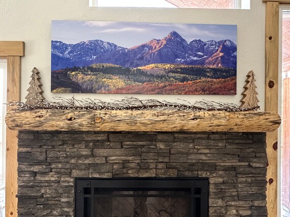 Fireplace Mantel Wood Mantel Natural Wood Mantel Rustic - Etsy