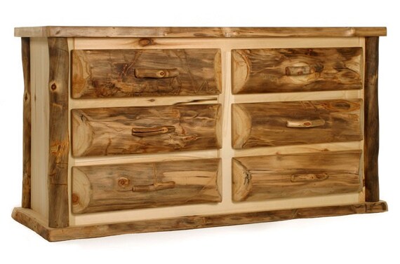 Aspen Log 6 Drawer Dresser Log Furniture Log Cabin Furniture Etsy